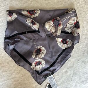 Banana Republic Tamara Floral Gray and Red Bandeau 100% Silk